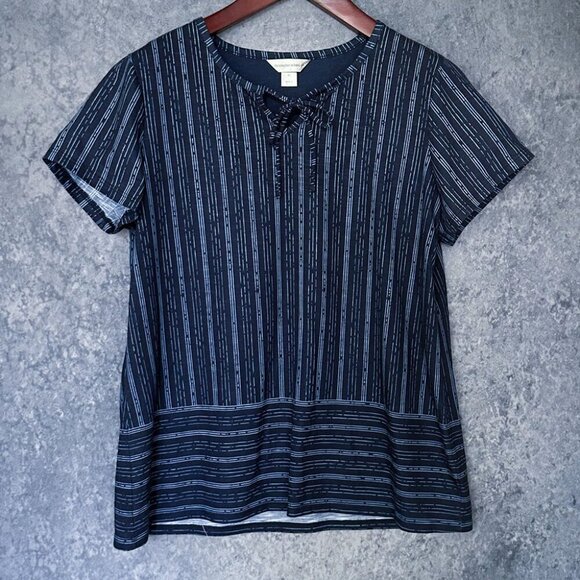 Christopher & Banks Striped Smock Blouse, Size XL - Picture 1 of 4